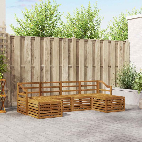 vidaXL Ensembles de canap&eacute;s 6 pcs Naturel Bois d'Acacia Massif