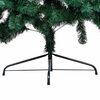 vidaXL Demi-arbre de No&euml;l artificiel pr&eacute;-&eacute;clair&eacute; et boules vert 240 cm