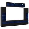 vidaXL Ensemble meuble TV 6 pcs Ch&ecirc;ne noir Bois d'ing&eacute;nierie