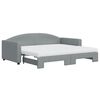 vidaXL Lit de jour avec gigogne et matelas gris clair 90x190 cm tissu