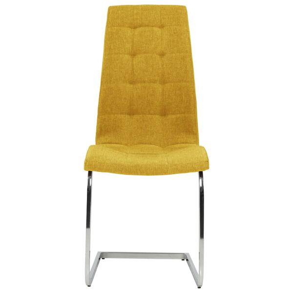 vidaXL Chaises &agrave; manger cantilever lot de 4 jaune tissu