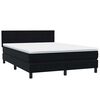 vidaXL Sommier &agrave; lattes de lit avec matelas et LED noir 160x210 cm velours