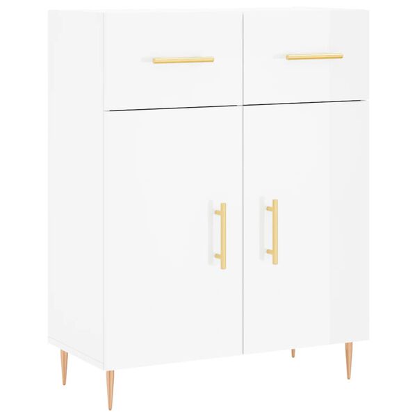 vidaXL Buffet Blanc brillant 69,5x34x90 cm Bois d'ing&eacute;nierie