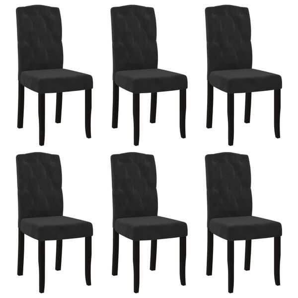vidaXL Chaises &agrave; manger lot de 6 noir velours