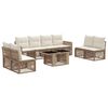 vidaXL Ensemble de canap&eacute; de jardin 9 pc Beige et blanc cr&egrave;me