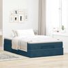 vidaXL Cadre de lit ottoman avec matelas bleu fonc&eacute; 120x200 cm velours