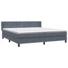 vidaXL Sommier &agrave; lattes de lit et matelas gris fonc&eacute; 180x210cm velours