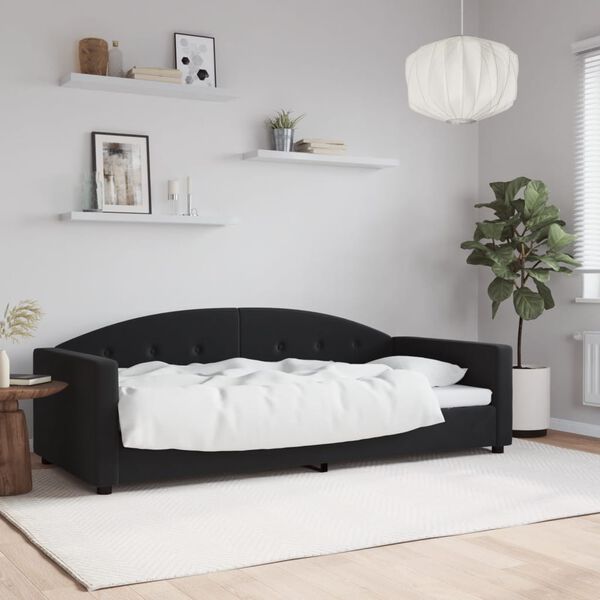 vidaXL Lit de repos sans matelas noir 90x190 cm velours