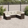 vidaXL Salon de jardin avec coussins 7 pcs marron r&eacute;sine tress&eacute;e