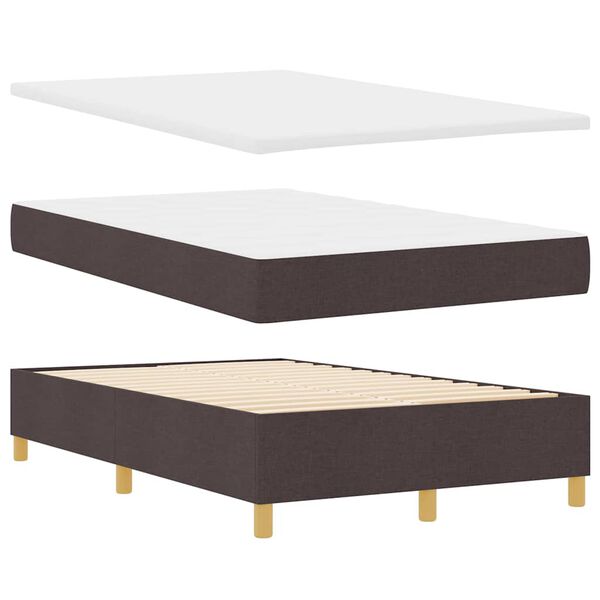 vidaXL Lit &agrave; ressorts avec matelas Marron fonc&eacute; 120 x 200 cm tissu