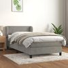 vidaXL Sommier &agrave; lattes de lit et matelas Gris clair 80x200 cm Velours