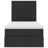 vidaXL Cadre de lit ottoman avec matelas noir 80x200 cm tissu