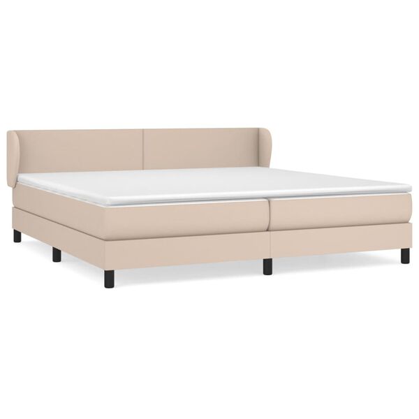 vidaXL Sommier &agrave; lattes de lit avec matelas Cappuccino 200x200 cm