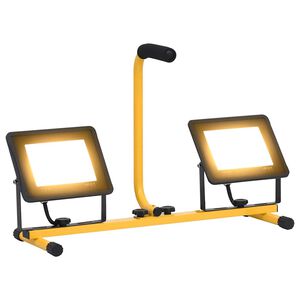 vidaXL Projecteur &agrave; LED avec poign&eacute;e 2x50 W Blanc chaud