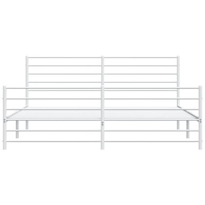 vidaXL Cadre de lit métal sans matelas et pied de lit blanc 200x200 cm