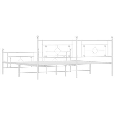 vidaXL Cadre de lit métal sans matelas et pied de lit blanc 193x203 cm