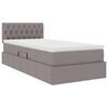 vidaXL Lit avec rangement et LED avec matelas Taupe 90 x 190 cm tissu