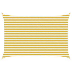 vidaXL Voile d'ombre Jaune et blanc 3 x 4,5 m HDPE