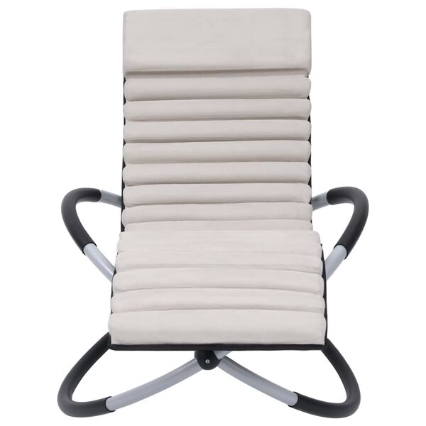 vidaXL Chaise longue d'ext&eacute;rieur avec coussin Acier Cr&egrave;me