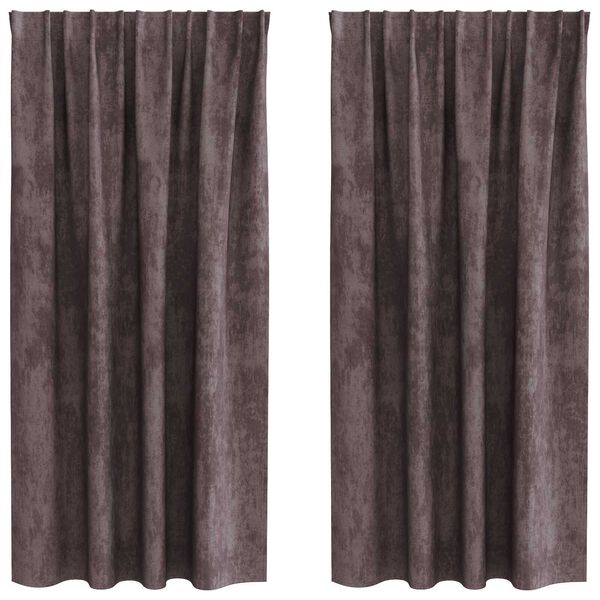 vidaXL Rideaux en velours 2 pcs Marron 175 x 140 cm Velours