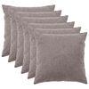 vidaXL Housse de coussin 6 pc HEERLEN Gris clair 60 x 60 cm Boucl&eacute;