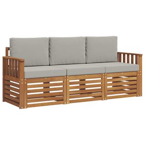 vidaXL Ensembles de canap&eacute;s avec coussin 3 pcs Gris Naturel et Clair