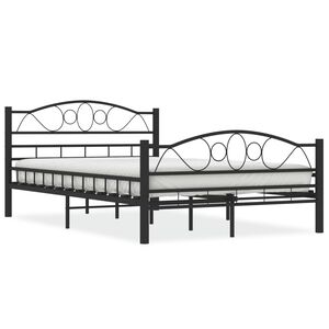 vidaXL Cadre de lit sans matelas noir acier 120x200 cm