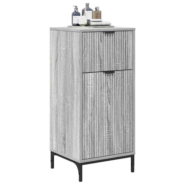 vidaXL Cabinet de salle de bain Gris Sonoma 39,5 x 36 x 88 cm