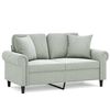 vidaXL Canap&eacute; 2 places avec oreillers gris clair 120 cm velours