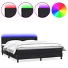 vidaXL Sommier &agrave; lattes de lit avec matelas et LED noir 180x210 cm velours