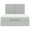 vidaXL Cadre de lit ottoman avec matelas gris clair 140x200 cm velours