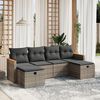 vidaXL Salon de jardin 6 pcs avec coussins gris r&eacute;sine tress&eacute;e