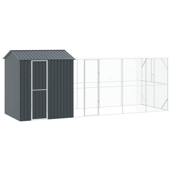 vidaXL Cage pour oiseaux Anthracite 621 x 208 x 247 cm Acier galvanis&eacute;