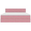 vidaXL Lit de Rangement avec matelas Rose 180 x 200 cm Velours