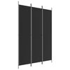 vidaXL Cloison de séparation 3 panneaux Noir 150x220 cm Tissu