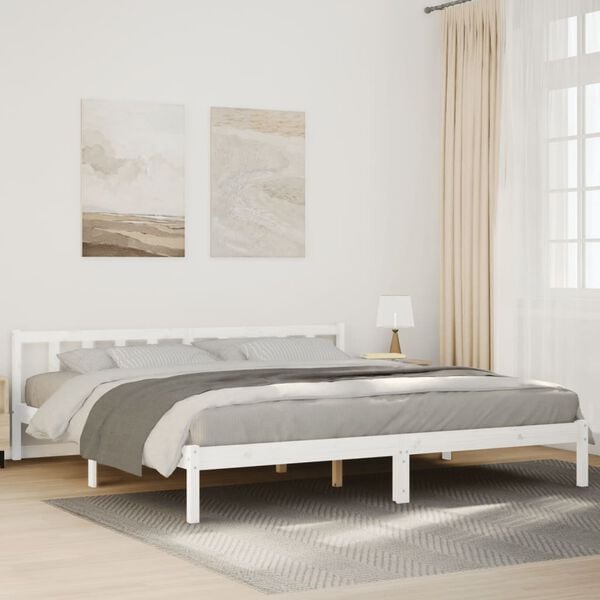 vidaXL Cadre de lit extra long sans matelas 200x210 cm bois massif pin