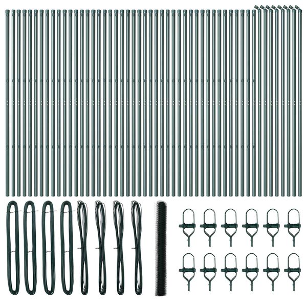 vidaXL Poteau de cl&ocirc;ture. Vert 100 x 1,6 m (maillage de 50 mm)