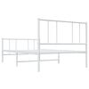 vidaXL Cadre de lit m&eacute;tal sans matelas avec pied de lit blanc 90x200cm