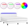 vidaXL Sommier &agrave; lattes de lit avec matelas et LED Blanc 180x200 cm