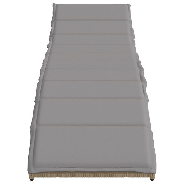 vidaXL Chaise longue avec coussin beige 55x199x50 cm r&eacute;sine tress&eacute;e