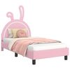 vidaXL Cadre de lit pour enfants avec t&ecirc;te de lit Rose 80 x 160 cm PU