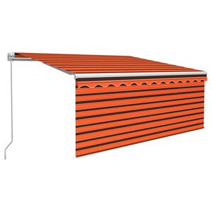 vidaXL Auvent r&eacute;tractable manuel store LED 3,5x2,5 m Orange et marron