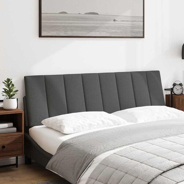 vidaXL Coussin de t&ecirc;te de lit Hanko gris fonc&eacute; 160 cm tissu