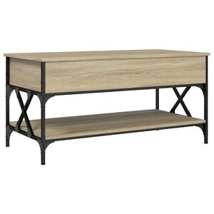 vidaXL Table basse ch&ecirc;ne sonoma 100x50x50cm bois d'ing&eacute;nierie et m&eacute;tal