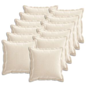 vidaXL Housse de coussin 12 pc HOUTEN Cr&egrave;me 40 x 40 cm Tissu Chenille