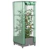 vidaXL Jardini&egrave;re sur&eacute;lev&eacute;e avec housse aspect rotin 40x40x123 cm
