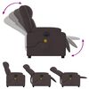 vidaXL Fauteuil de massage inclinable &eacute;lectrique Marron fonc&eacute; Tissu
