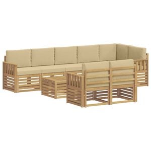 vidaXL Ensemble de canap&eacute;s d'ext&eacute;rieur 8 pcs Blanc et Beige