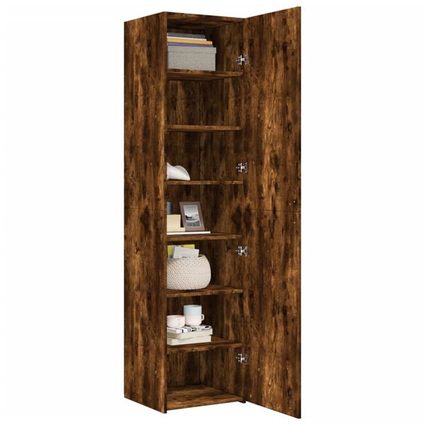 vidaXL Buffet haut chêne fumé 45x42,5x185 cm bois d'ingénierie