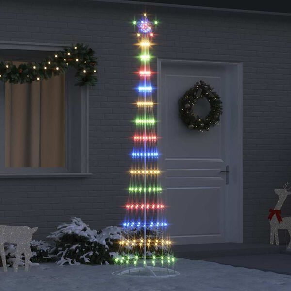 vidaXL Arbre de No&euml;l LED Multicolore 70 x 70 x 250 cm M&eacute;tal